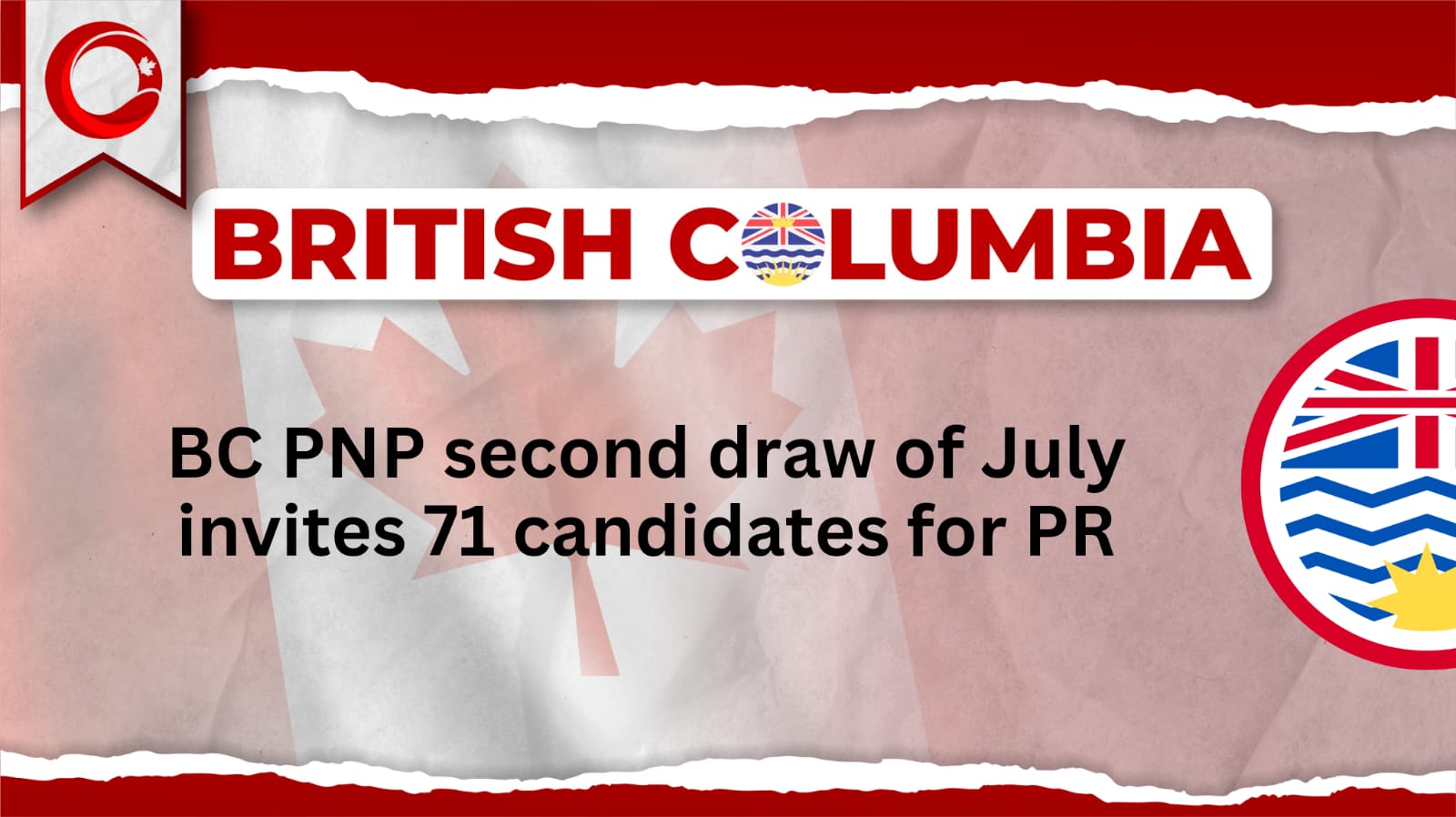 BC PNP second draw of July invites 71 candidates for PR