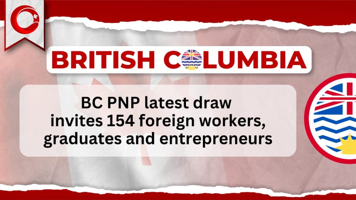 BC PNP latest draw invites 154 foreign workers, graduates, and entrepreneurs