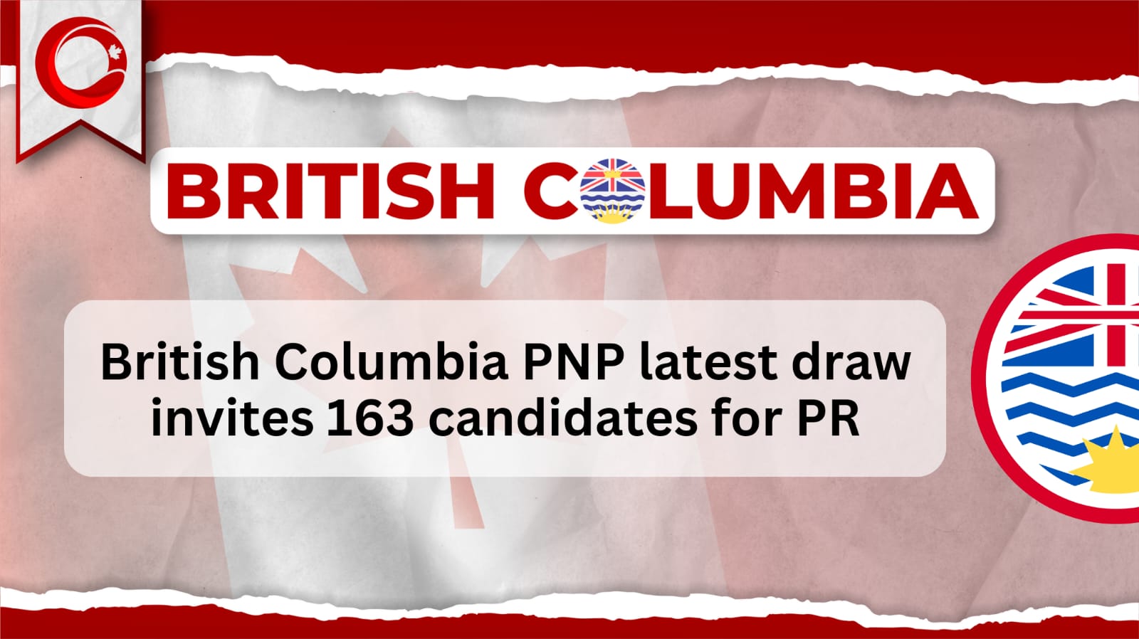 British Columbia PNP latest draw invites 163 candidates for PR