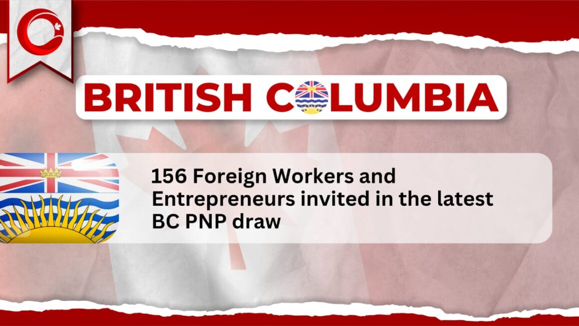 156 Foreign Workers and Entrepreneurs invited in the latest BC PNP draw